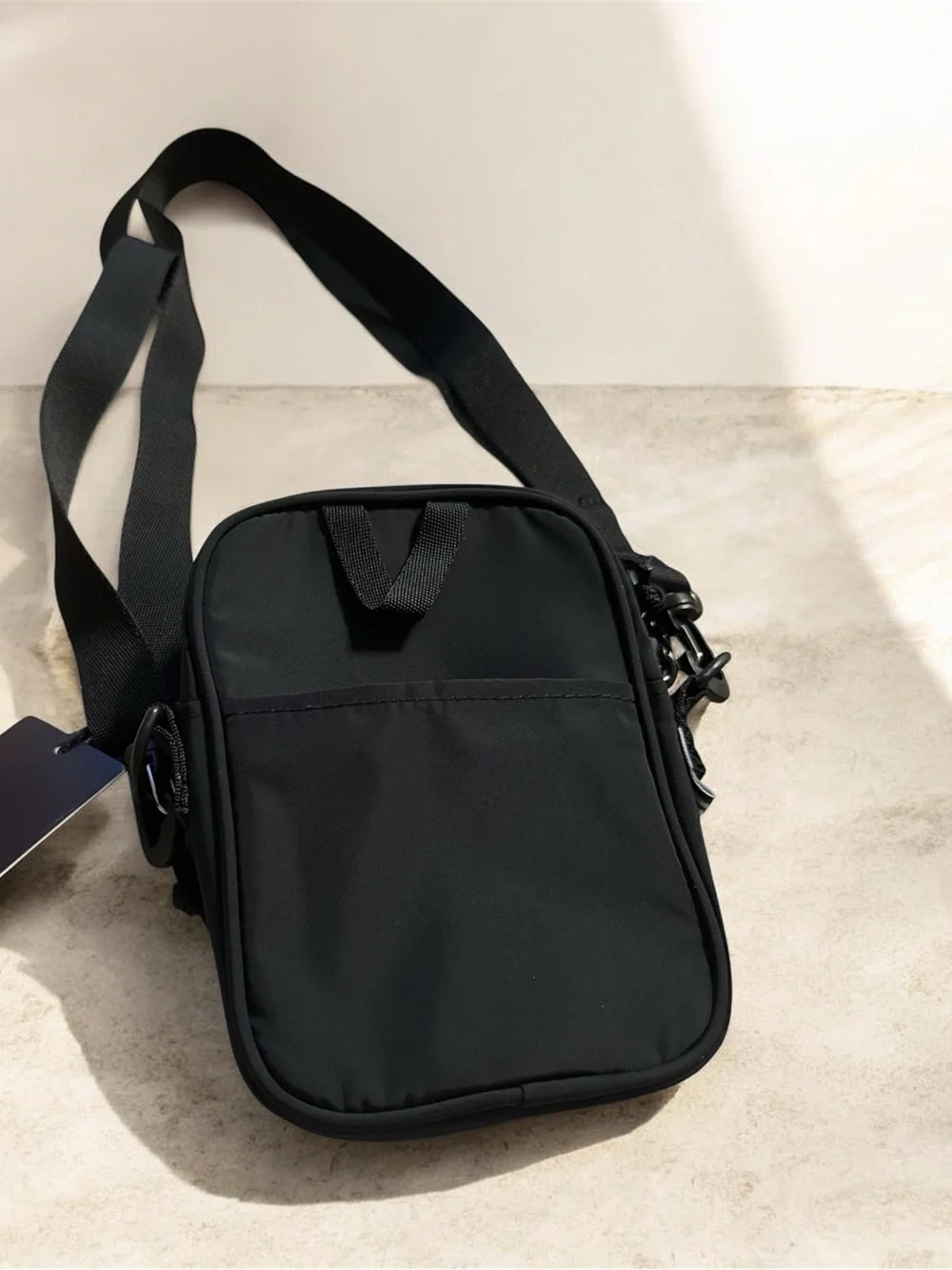 Unisex Adidas Black Mini Crossbody Pouch with White Logo